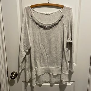 Ava James 2XL gray and White Sparkly Top